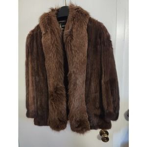 Szor-Diener CUSTOM Brown 26" MINK SHORT COAT Stunning! Size S/M